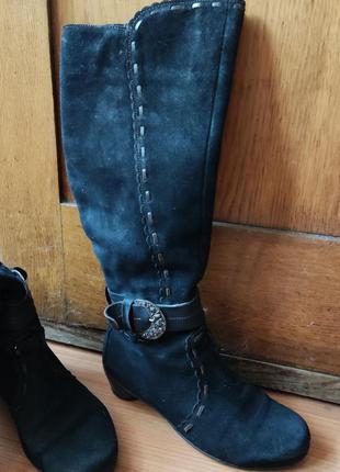 Сапоги think! замш, кожа, подошва из натурального латекса! 36,5-37