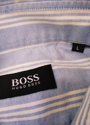 Актуальна сорочка котон...льон в смужку hugo boss4 фото