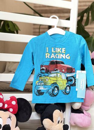 Джемпер голубой с машинками 6-12 мес, 74-80 см gee jay gloria jeans