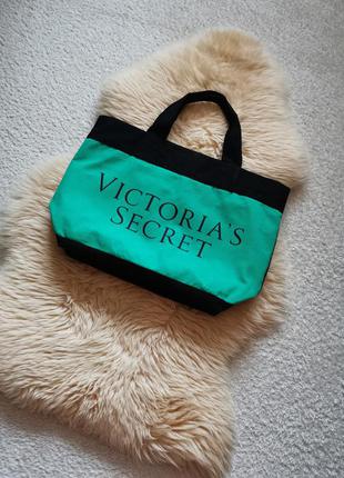 Сумка шопер victoria's sesret пляжна сумка текстиль канвас велика сумка