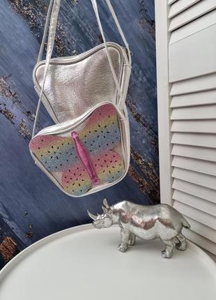 Сумочка бабочка серебро