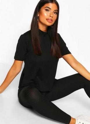 Boohoo футболка в рубчик