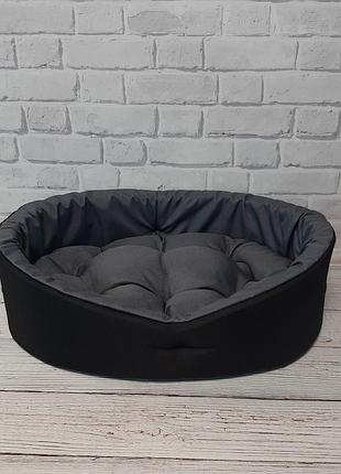 Водоотталкивающий лежак со съемным чехлом и двухсторонней меховой подушкой incor бежевый 10041