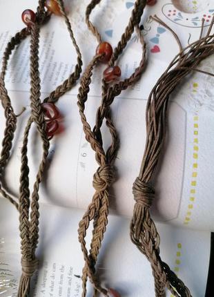 Пояс, колье, плетение с натуральным камнем, сердолик6 фото