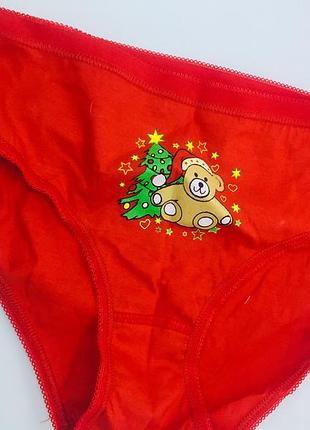 На подарок италия новогодние рождественские трусы трусики  красные, хлопок