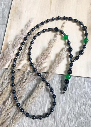 Чоловіче намисто шунгіт, гематит,агат,хризопраз