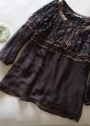 Шоколадна блуза у складі шовк р. m-l від micky