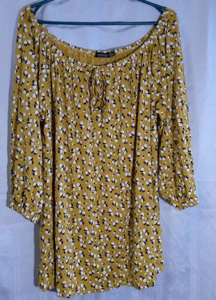 95% віскоза жіноча віскозна блузка натуральна блуза дрібна квітка великий розмір батал. фотосесія,2 фото