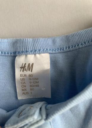 Ромпер песочник боди с коротким рукавом с якорями голубой от h&m3 фото