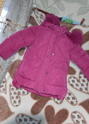 Курточка-пальто зимнее для девочки 😍😍 на возраст 4-5 лет