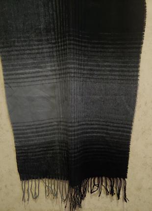 Шарф чорно сірий ,широкий/ длинный1 фото