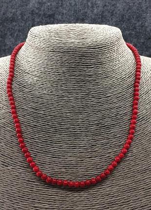 Бусы красный коралл