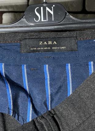 Темно-серые , зауженные , повседневные брюки zara man6 фото