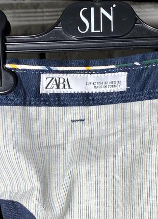 Сині , укорочені, завужені ,повсякденні штани zara man5 фото