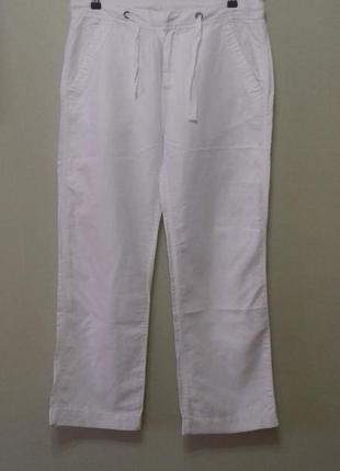 We брюки/штани літні білі 53% льон, розмір w32 /l32