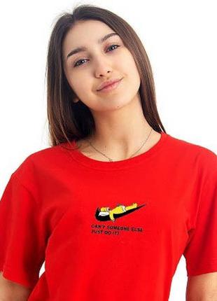 Футболка красная яркая , мужская женская футболка с принтом