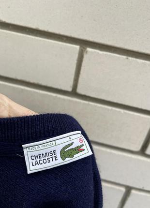 Шерстяной темно-синий джемпер lacoste5 фото