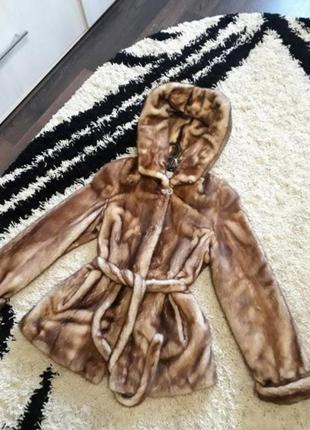 Шуба норкавая норка натуральный мех полушубок