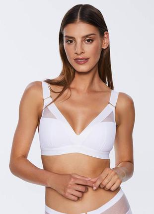 Kinga lara wb-748 білий спортивний м'який бюстгальтер без кісточок