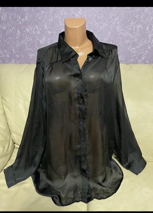 Прозрачная свободная блузка рубашка1 фото