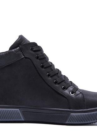 Чоловічі зимові шкіряні кросівки levis classic black8 фото