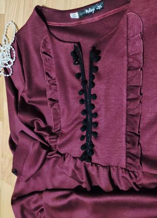 Платье марсалового цвета (бордо)1 фото