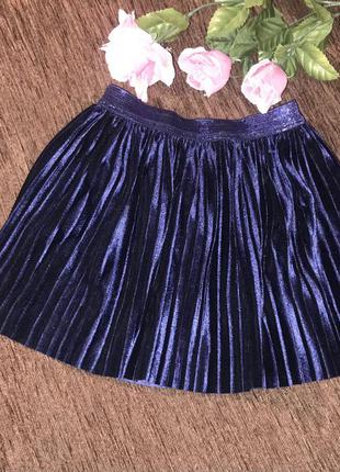 Спідниця george ⭐️плісе оксамит синя для малятка