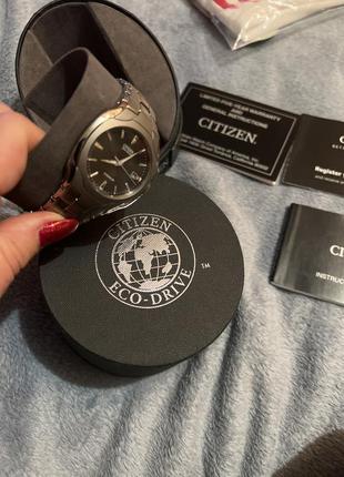 Часы мужские титановый браслет eco drive / citizen7 фото