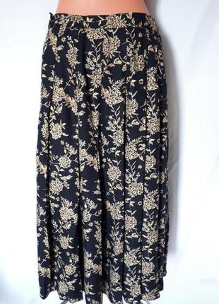 Винтажная юбка с высокой посадкой в складки m&s (размер 10-12)8 фото
