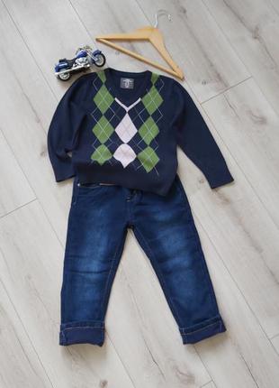 Светр для хлопчика,h&m , в ромби,кофта 98-104 см. 8