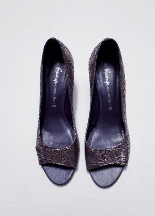 Туфли кожаные серебряные фиолетовые бразилия  р 37,52 фото