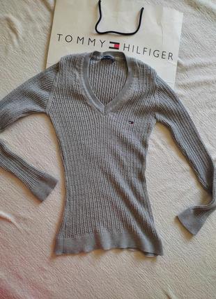 Кофта серая рубчик tommy hilfiger