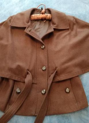 Пальто накидка в англійському стилі кейн бойфренд шерсть s-m5 фото