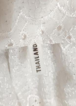 Тайланд красивая блузка 🎀 белая 🎀 короткий рукав резинка по талии блуза женская нарядная хлопок9 фото
