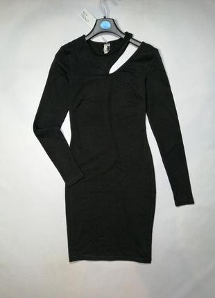 Сукня трикотажне жіноче чорне nly trend розмір xs/s2 фото
