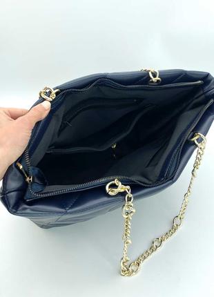Женская сумка «саманта» темно-синяя3 фото