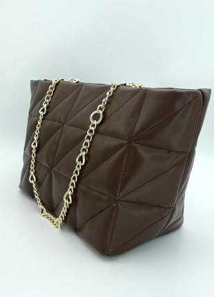 Женская сумка «саманта» коричневая2 фото
