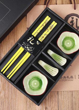 Посуда для суши цветы сливы. набор для суши на 2 персоны (6 предметов)1 фото