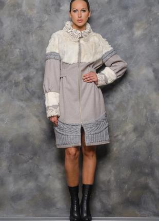 Пальто женское с мехом в 2х цветах марсель6 фото