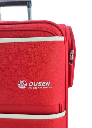 Дорожный маленький чемодан тканевый ousen os1088 на 2 х колесах красный8 фото