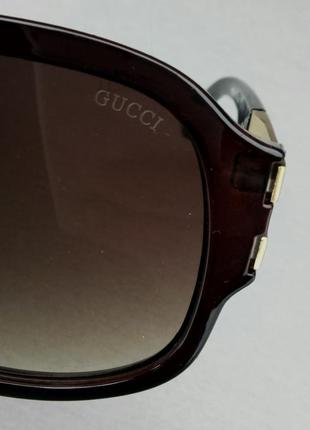 Gucci стильні жіночі сонцезахисні окуляри маска коричневі з градієнтом9 фото
