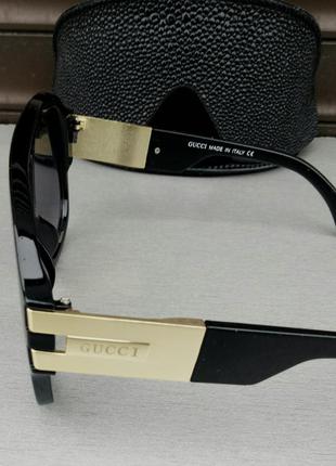 Gucci стильные женские солнцезащитные очки маска черные с градиентом4 фото