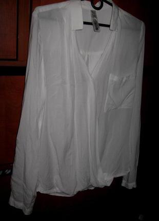 Блуза вискоза с запахом белая