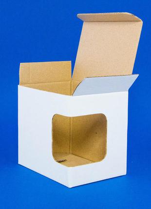 Картонная коробка для чашки с окошком7 фото