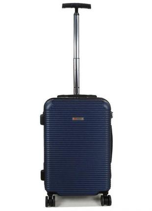Дорожня пластикова валіза airtex 968 ручна поклажа s полікарбонат синій
