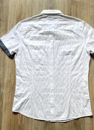 Чоловіча класична біла бавовняна сорочка з коротким рукавом colins3 фото