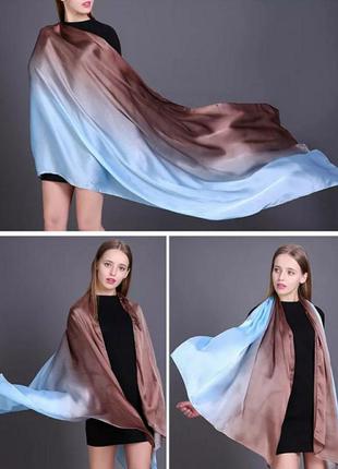 Женский шарф из натурального шелка 190х90 см