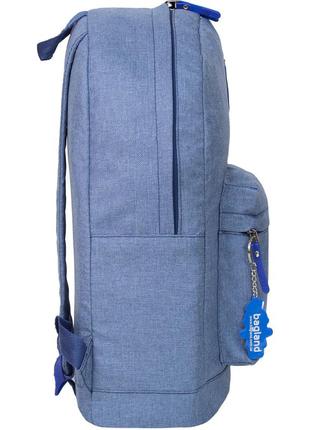 Стильный городской рюкзак меланж 17 л. синий молодежный рюкзак текстильный2 фото