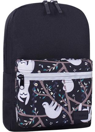 Женский рюкзак мини городской молодежный mini 8 л. черный с принтом, рюкзак для девушки на каждый день