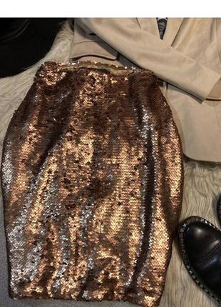 Праздничная юбка в пайетки 34 р и пиджак2 фото
